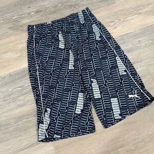 Puma Boys XL 18-20 Athletic Shorts Navy Blue All Over Logo Print‎ Activewear